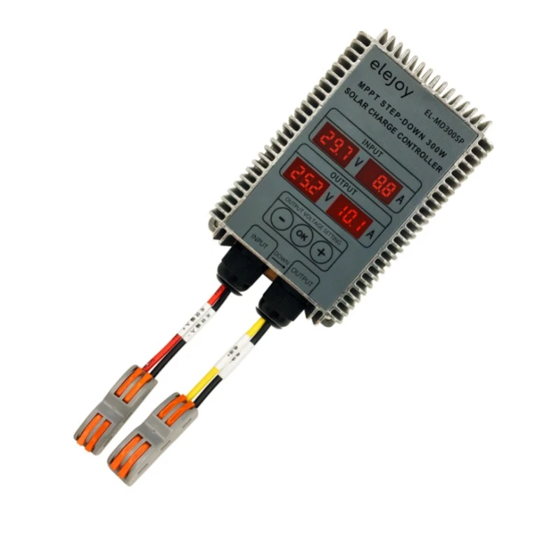 

Hot Sale EL-MD300SP MANUFACTURER 300W 12/24V ADJUSTABLE MPPT SOLAR CHARGE CONTROLLER 99% LED DISPLAY STEP-DOWN SMART BUCK