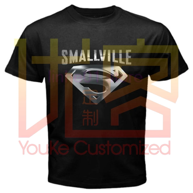 Мужская футболка с логотипом Smallville Tom wодиночная черная серебристым топы в стиле