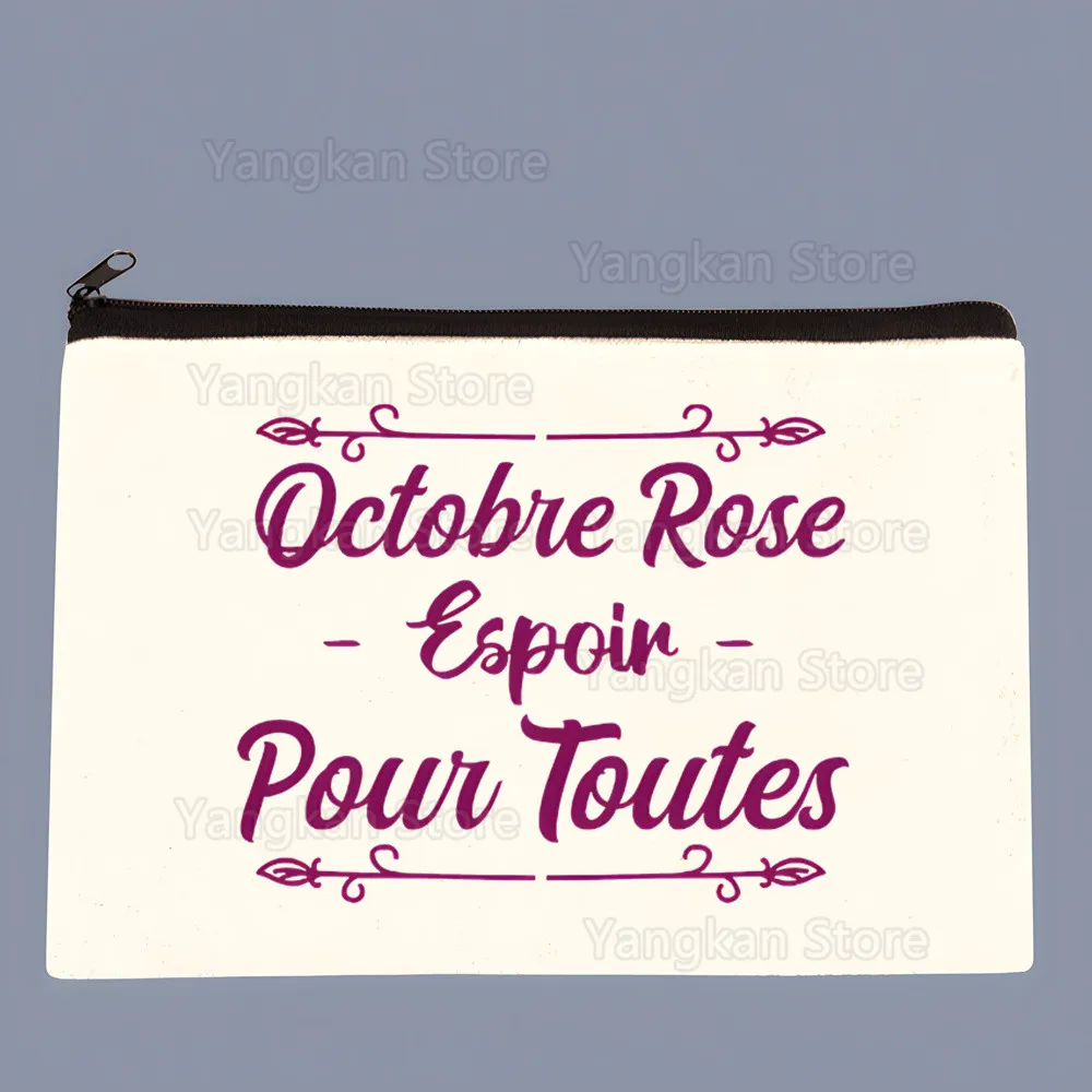 Фото Косметичка Octobre Rose, портативная дорожная косметичка на молнии, легкая женская сумочка для монет, модная женская сумочка №1