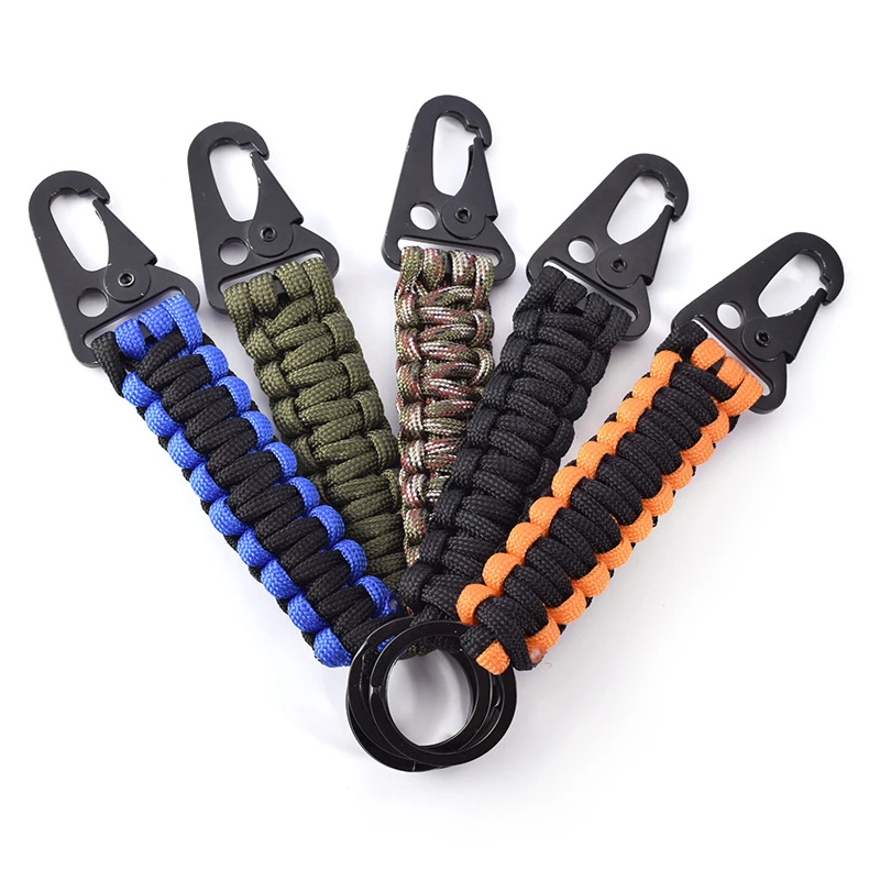 

1PC Outdoor Umbrella Rope Corkscrew Car Keychain Climb Keychain Tactical Survival Tool Carabiner Hook Cord Backpack Buckle