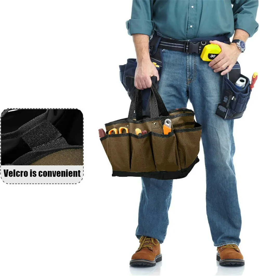 

NEW Garden Multi-Pocket Tool Bag Portable Tools Organizer Tool Kit Oxford Fabric Garden Bucket Bag for Gardening Storage Bag
