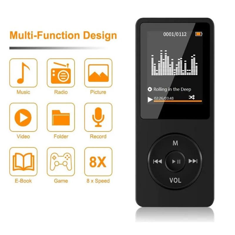 

Portable Mini Mp3 Player Multi-functional Fm Radio Mp4 E-book Playback Recording Pen Stereo Audio Music Player with Microphone