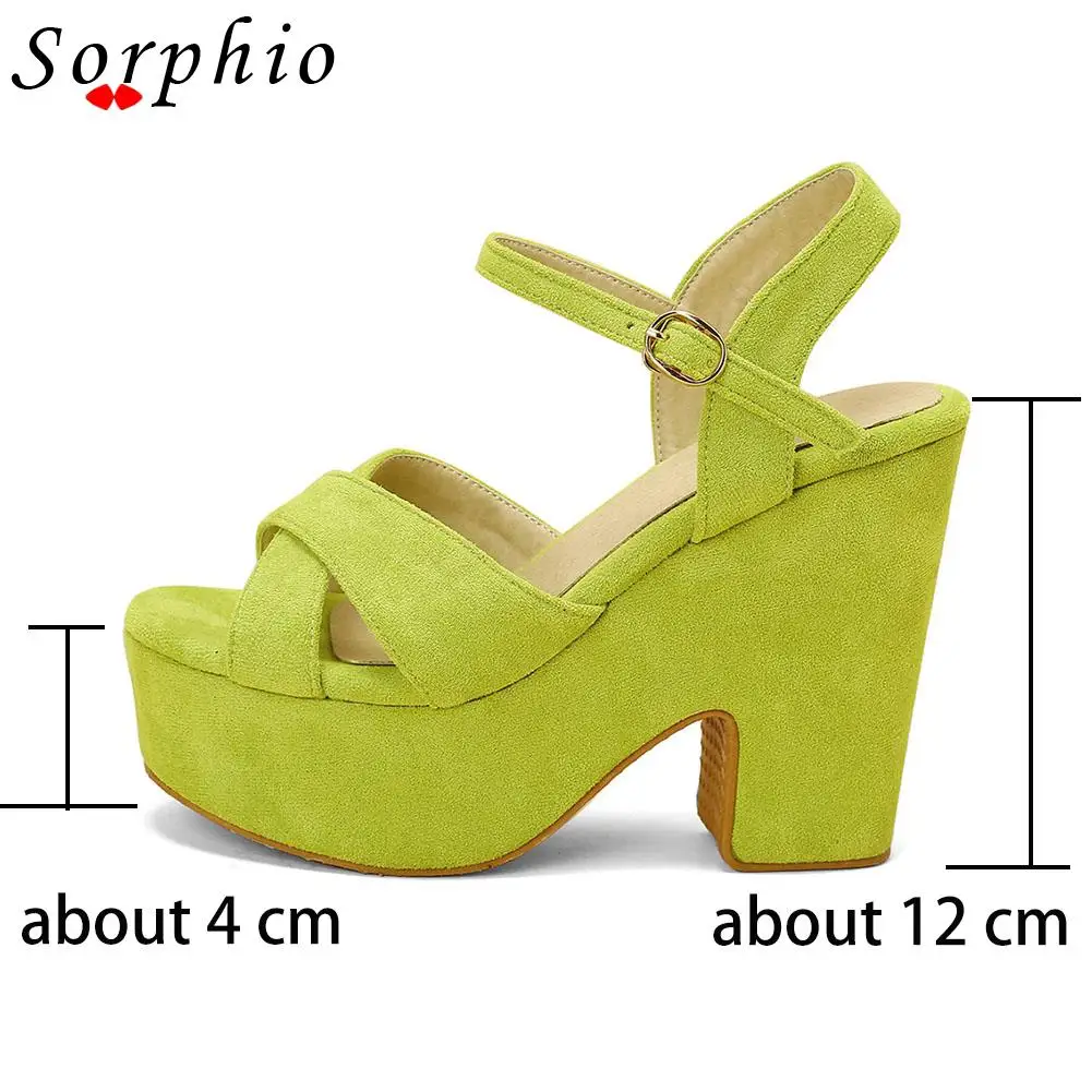 Сандалии женские на платформе босоножки массивном каблуке ремешок с пряжкой