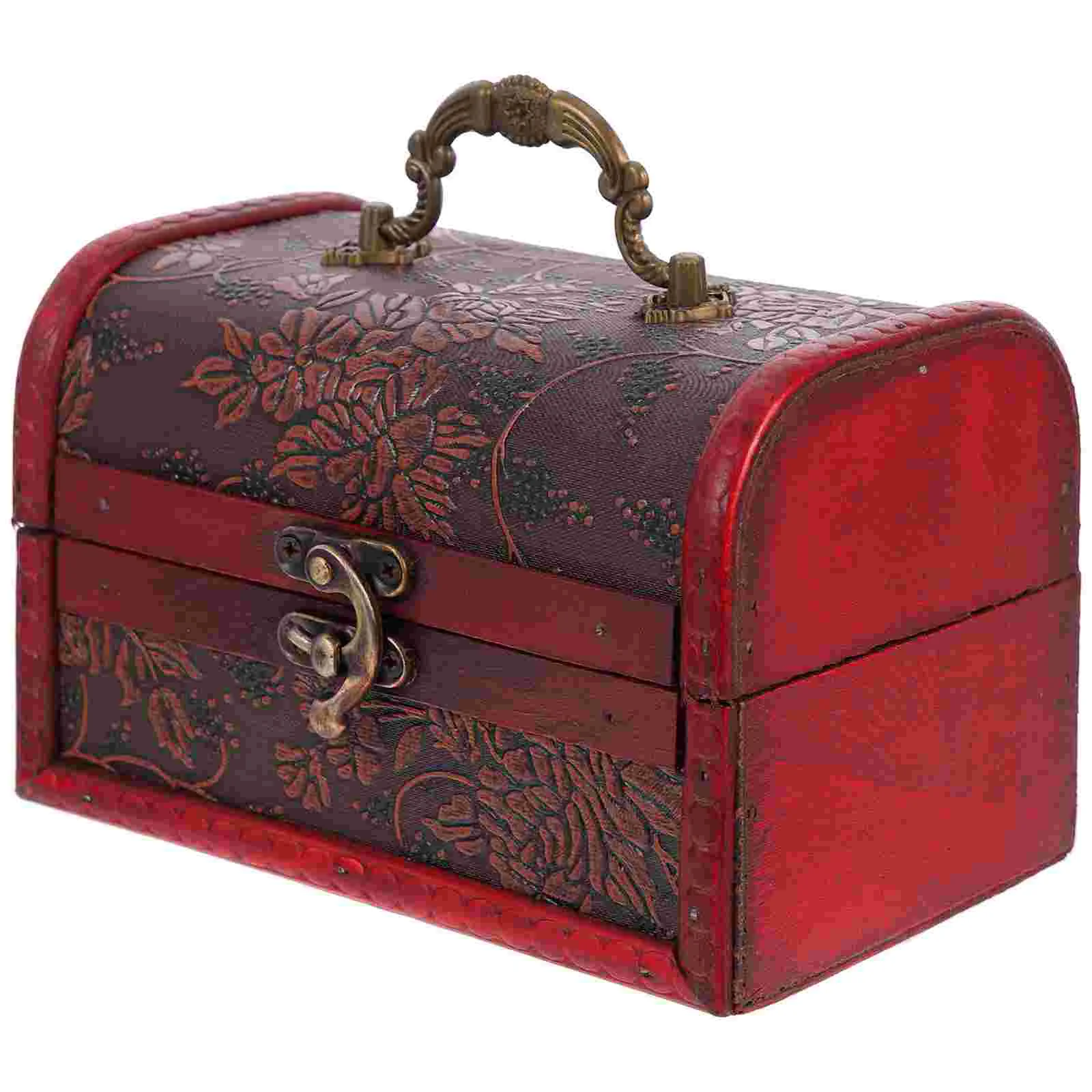 

Box Jewelry Treasure Storage Woodenorganizercase Wood Small Decorative Lid Hinged Traycontainer Packing Souvenir Trinket Chinese