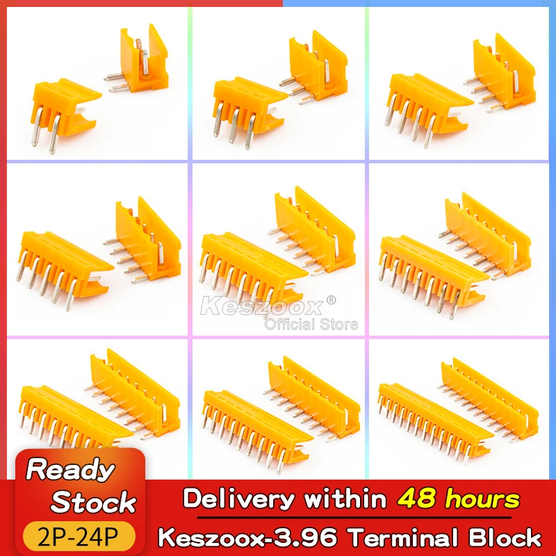 

Tcenofoxy 3.96mm Orange Phoenix Connector Terminal 2/3/4/5/6/7/8/9/10/12/16/15/14/18Pin Block PCB Screw Plug Header Socket
