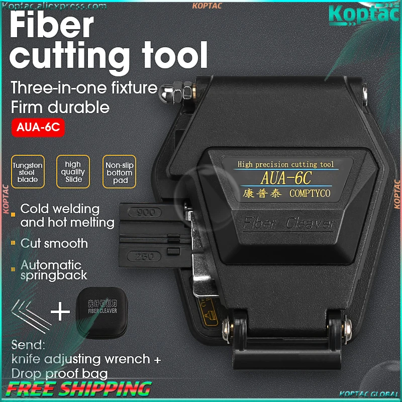 

Fiber Cleaver AUA-6C Cable Cutting Knife FTTH Fiber Optic Clipper Tools Cutter High Precision Fiber Cleavers 16 Surfacece Cutelo