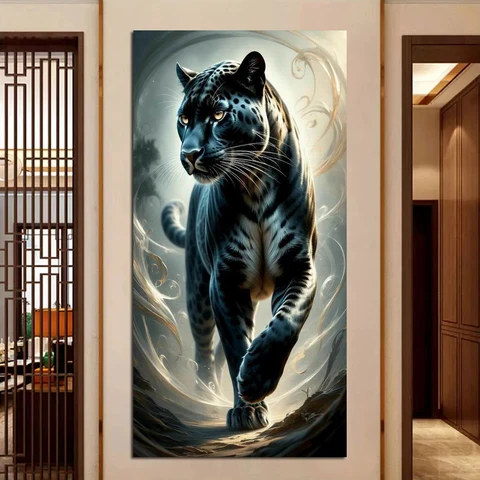 Алмазная живопись Fatcat "Черный Лев и Леопард"