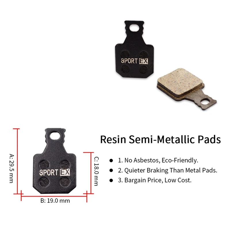 4 Pairs Resin Bicycle Disc Brake Pads For Magura MT5 MT7 Caliper Sport EX |