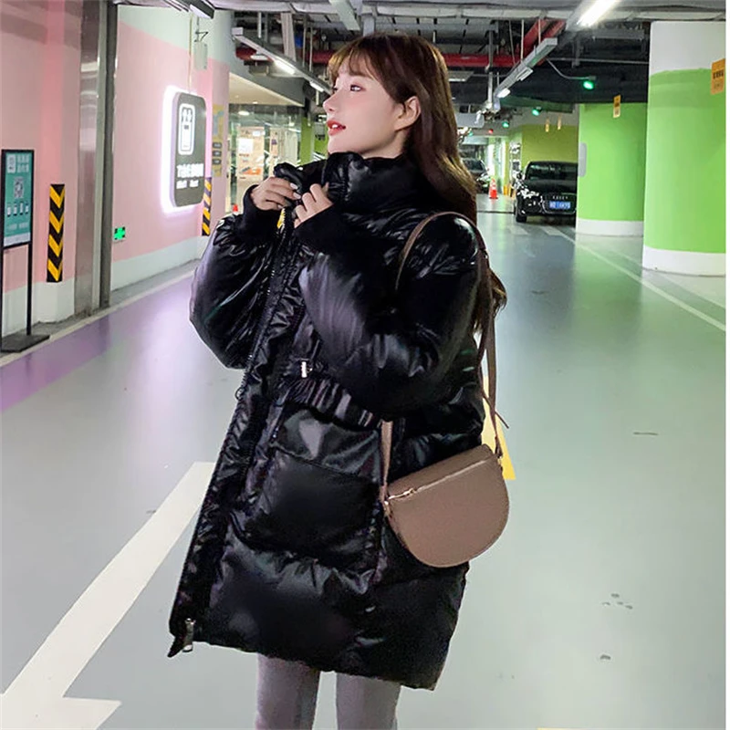 Women's Down Padded Jackets 2022 New Fashion Winter Thickened Parkas Female Solid Coat Long Loose Casual Outdoor Snow Lady Outwe