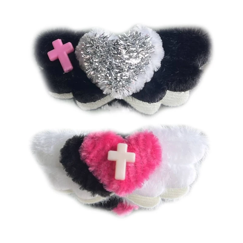 

Wing Heart Bangs Clip Hairpins Ladies Headpieces HairPin Pink Hair Clips DXAA