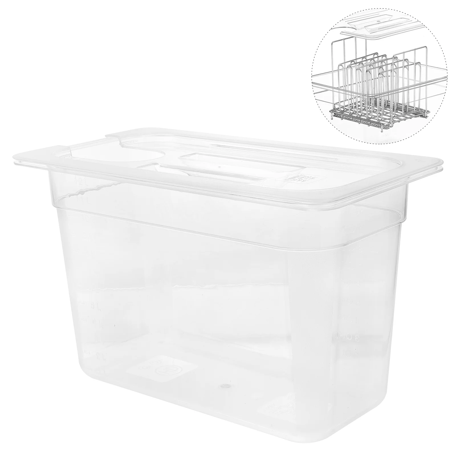 

Clear Container Lid Plastic Storage Box Food Sous Vide Cooking Boxes Lids Containers Bundle Kit Holes Slow Cooker