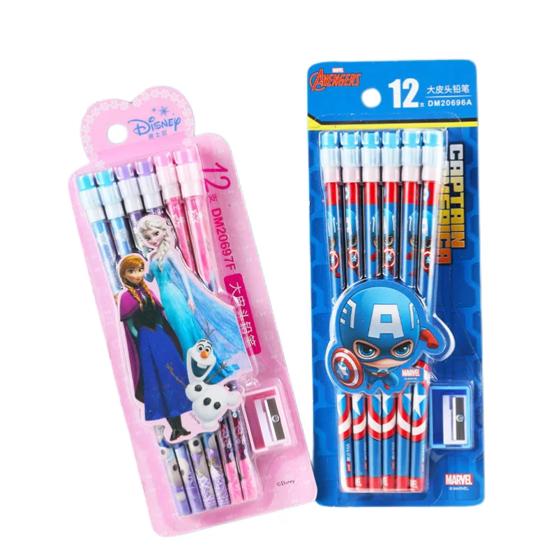

Frozen Princess Elsa Anime Peripherals Kawaii Cute Cartoon Pencils Creative Writing Pencils Learning Stationery Gifts Wholesale