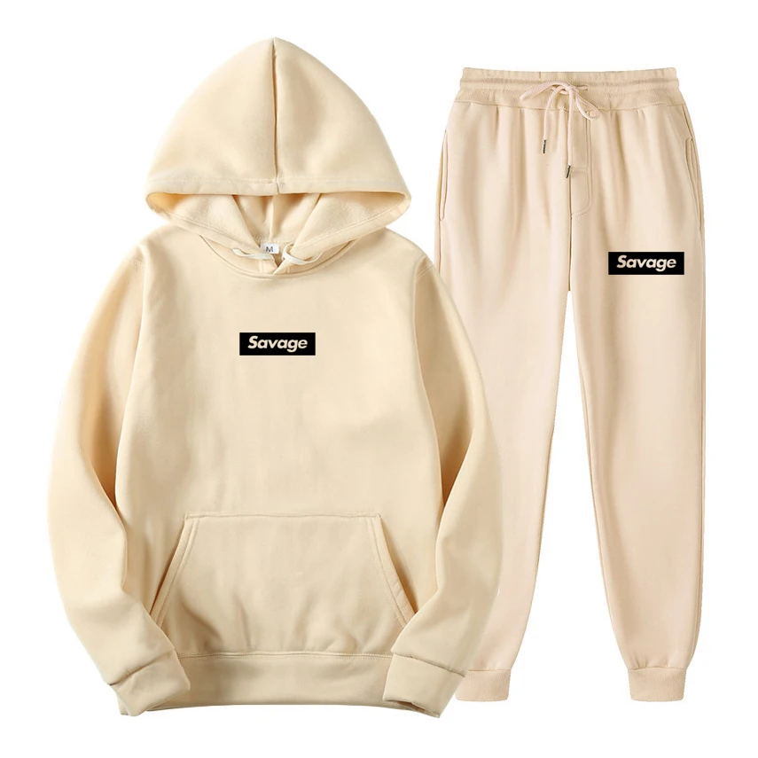 

2022 New Men's Women's Hooded Sportswear Sweater + Sports Pants Fitness Running Wear Pullover Men's Sportswear Jogging Wear