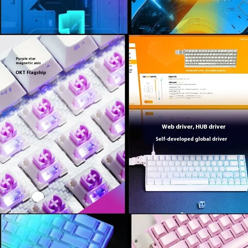 IYX MU68Ultra Механическая клавиатура с магнитным переключателем RGB 8000 ГцПроводные