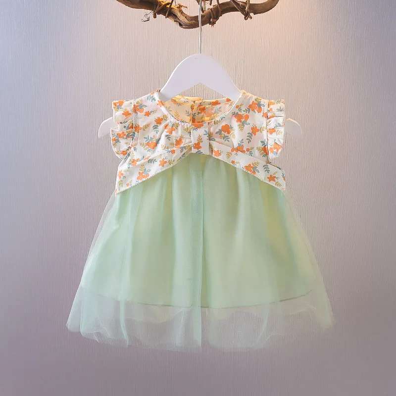 

2022 Summer Clothing Dresses Girls Flowers Lace Fashion Princess Dresses Baby Girls Kids Clothes