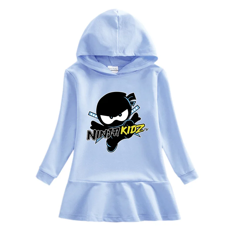 

Ninja Kidz Clothes D Knee-Length Dresses Cute Cotton Full Dress Teenagers Cartoon Baby Girls Party Clothing