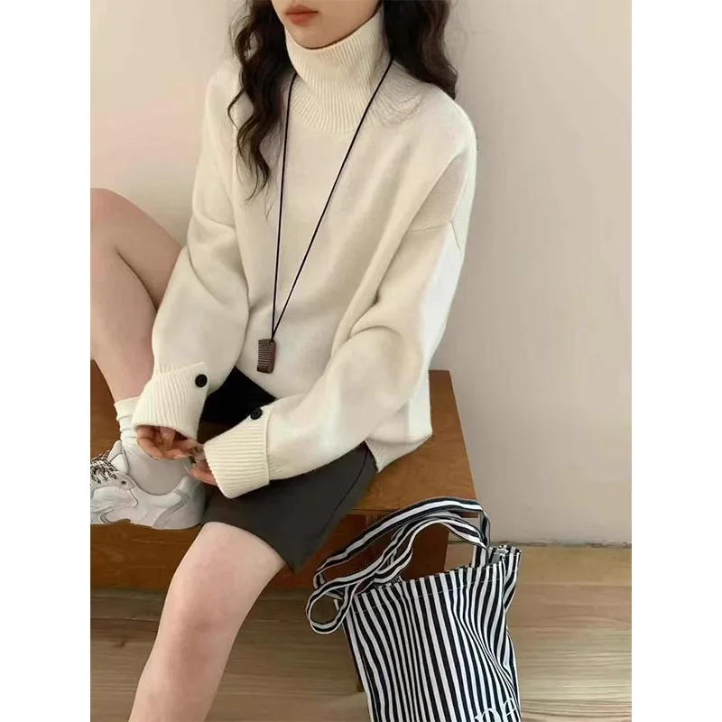 Европейская водолазка 100% кашемировый пуловер свитер женский новый зимний