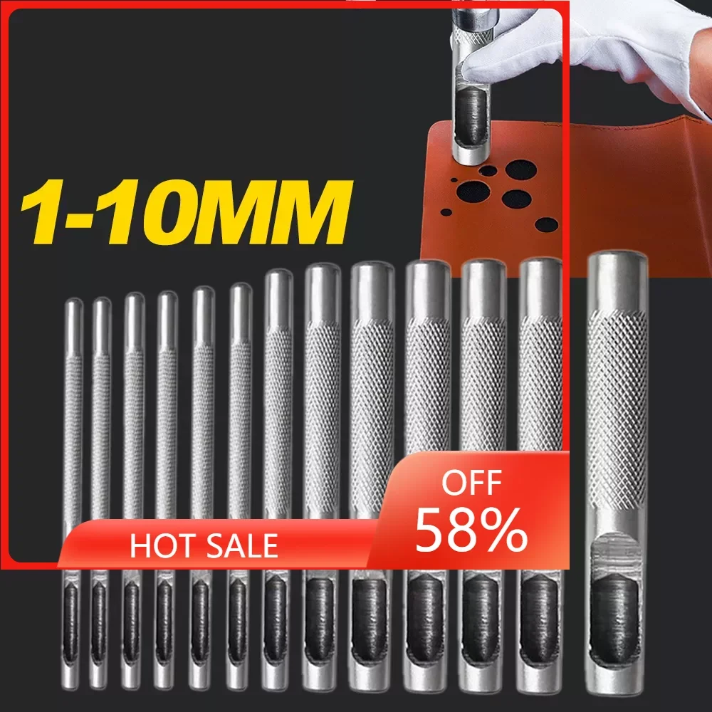 

Universal Leather Hole Punch Kit Punching Leather Belt Watch Hole Punch Set Round Shape Leather Craft Hollow Hole Punch