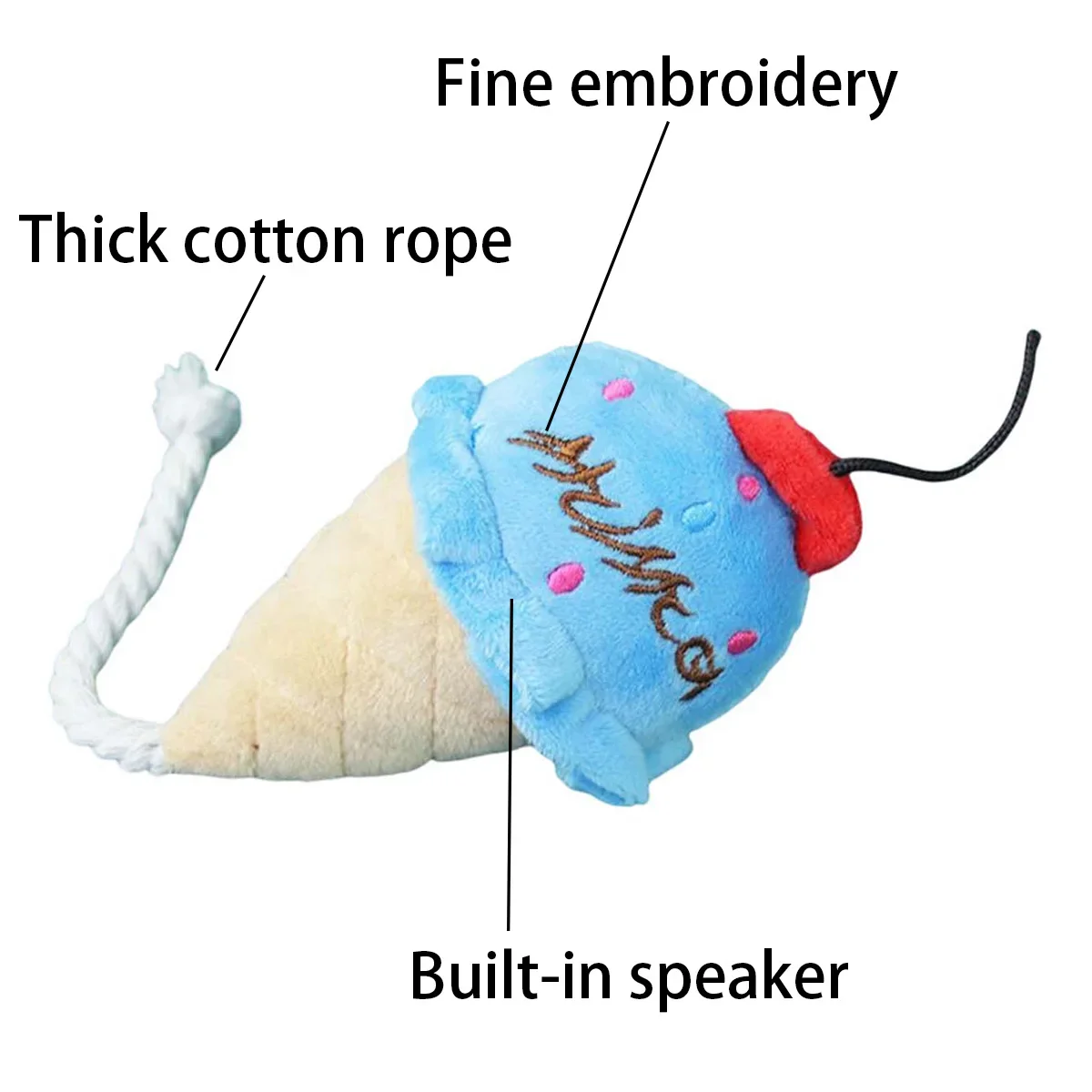 Плюшевая игрушка в форме мороженого для собак которая издает звуки