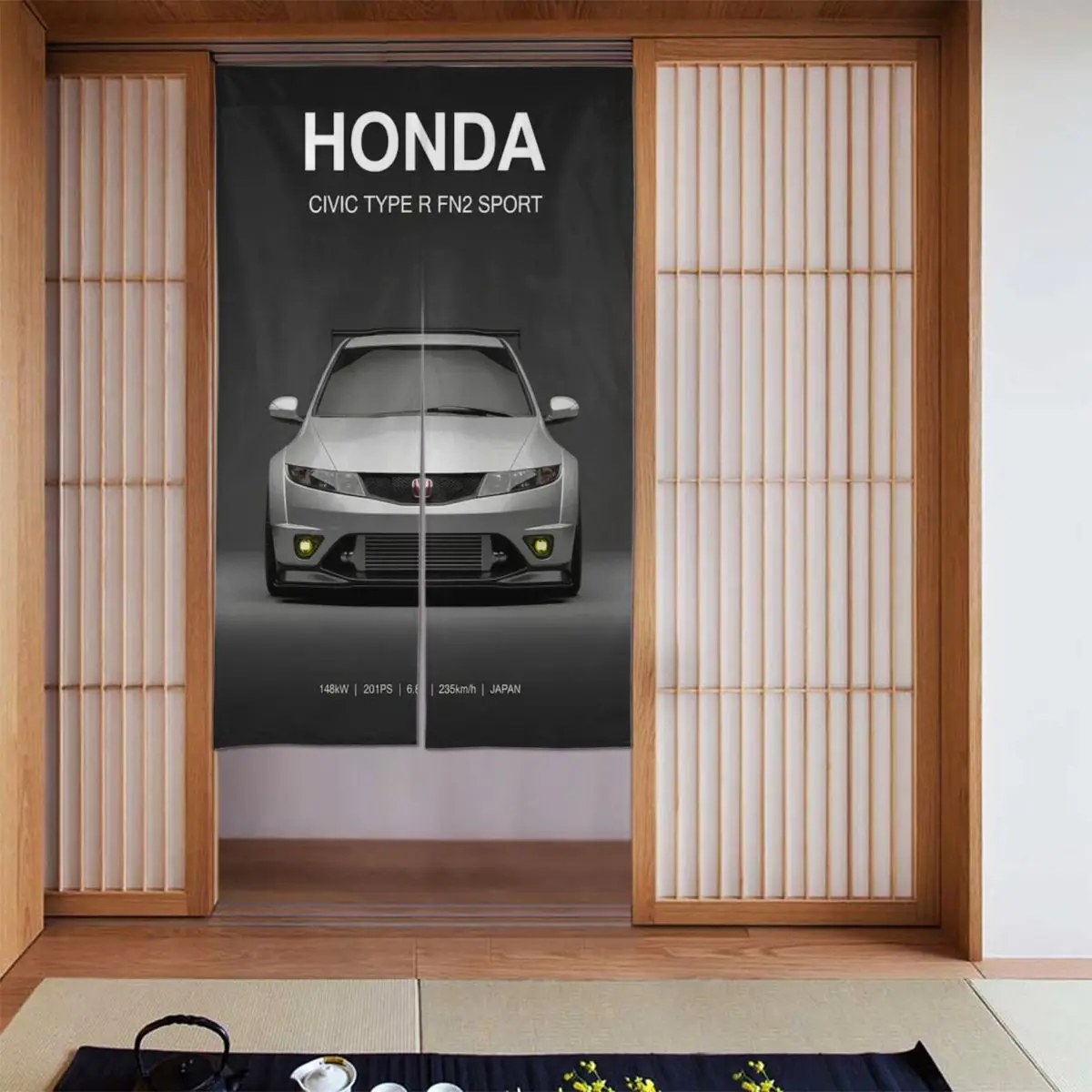 Фото Японские спортивные автомобили JDM: Простая декоративная короткая шторка на дверь №1