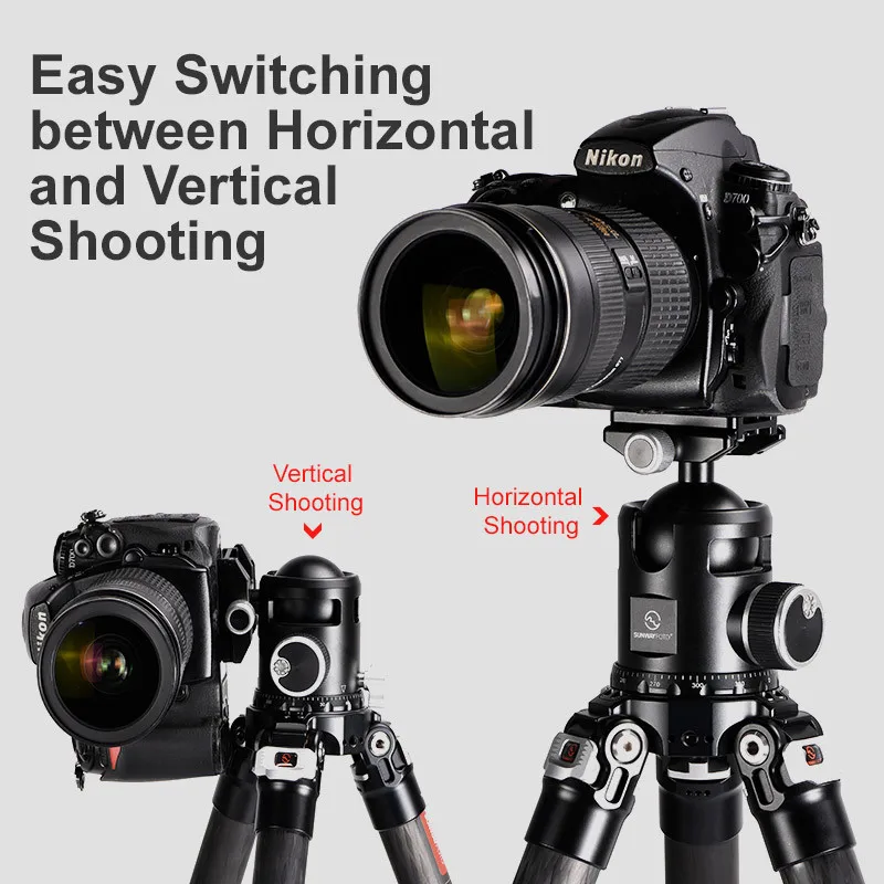 Фото SUNWAYFOTO EB-52 EPIC серия для путешественников шариковая головка штатива для DSLR камеры штатив шариковая головка Профессиональный панорамный монопод №4