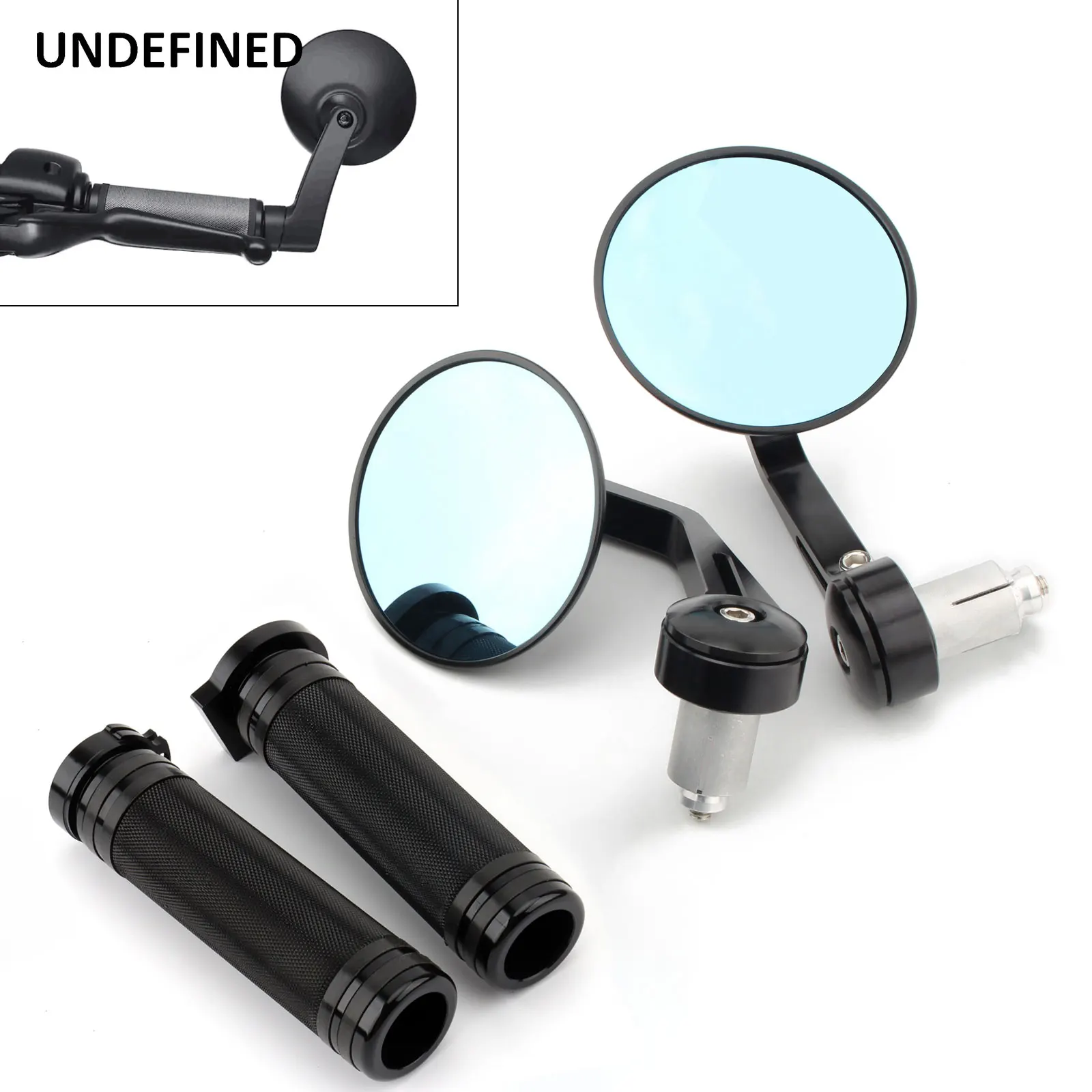 

22mm Motorcycle Hand Grips 7/8" bar Black End Rearview Mirrors Aluminum For Harley Street 750 500 XG750 XG500 2015-2020