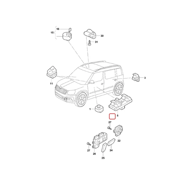 Кнопка переключателя управления электрическим окном Master 5JD 959858 REH для Skoda Fabia VW CC