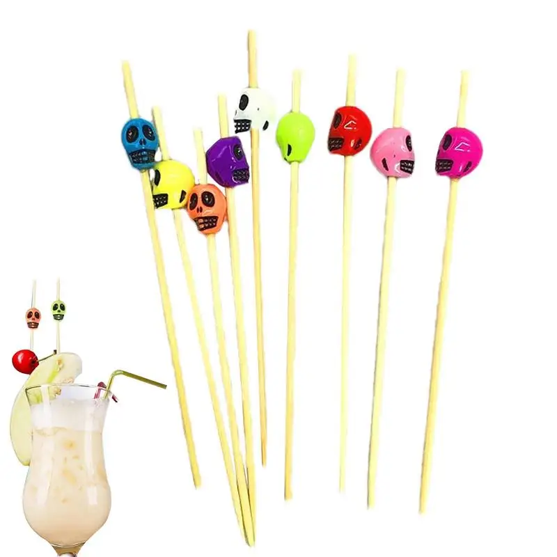 

Пищевые медиаторы в форме черепа, Коктейльные шампуры, Декоративные Фруктовые Коктейльные медиаторы, портативные зубочистки для фруктов, аксессуары для пирожных