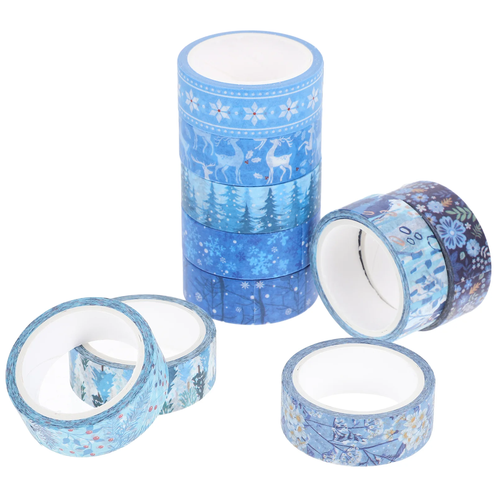 

10 Rolls Christmas Decor Hand Account Tapes Decorative Washi Set Crafts Supplies Japanese Paper Winter