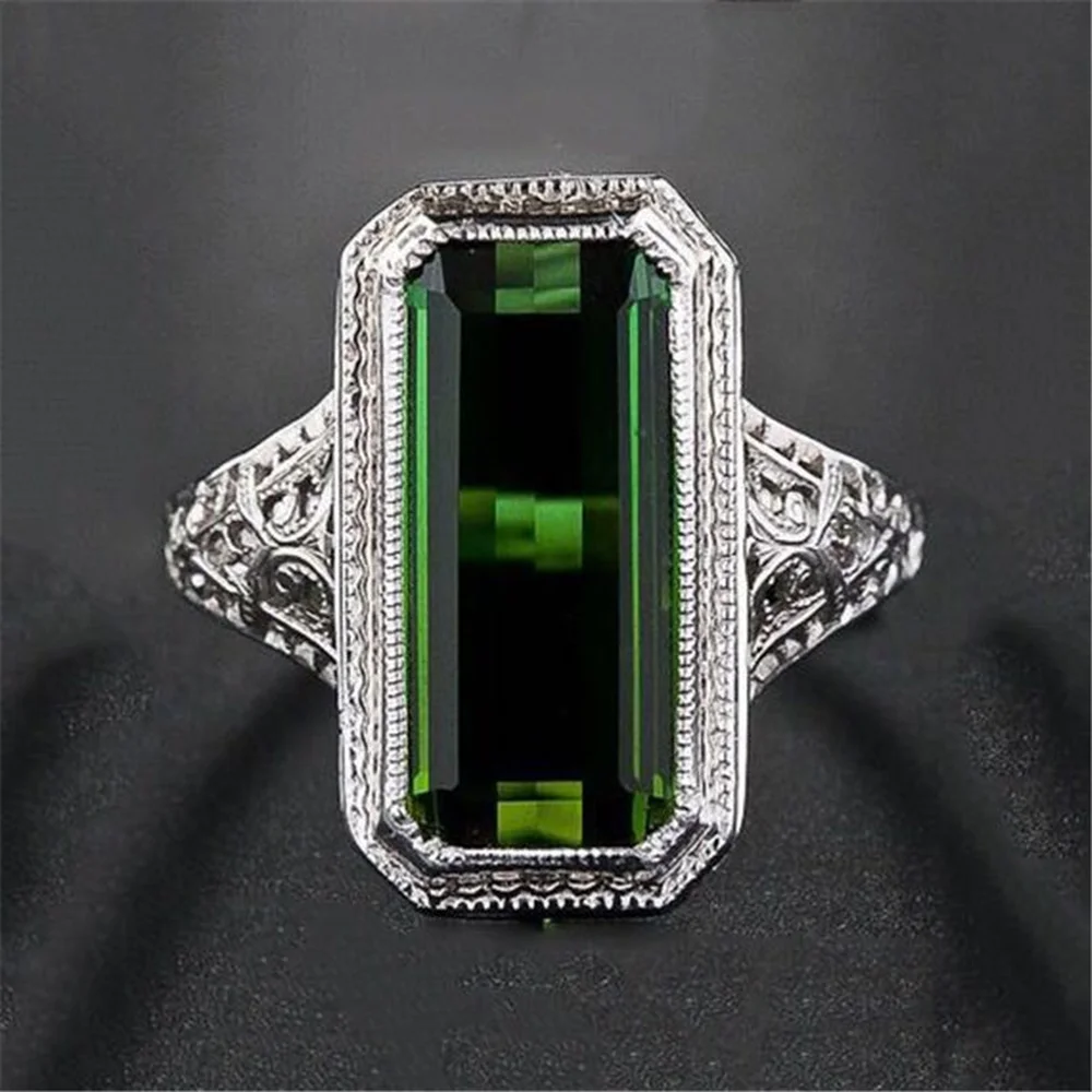 

Real 925 Sterling Silver Natural Emerald Ring for Women Emerald Bijoux Femme Mujer Jewelry Gemstone 925 Sliver Jewelry Bizuteria