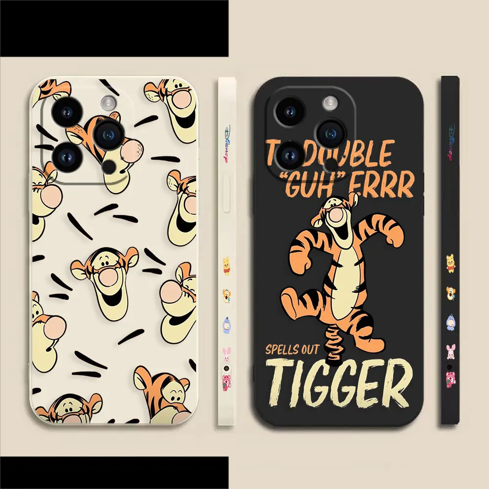 

Cartoon Funny Tigger Phone Case For Apple iPhone 14 13 12 11 Pro XS Max Mini X XR SE 7 8 6 6S Plus Colour Liquid Case Funda