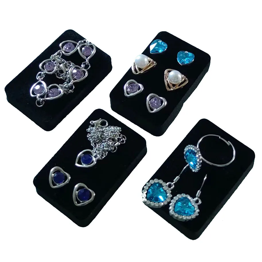 

Black Earring Jewelry Holder Soft Sponge Stud Organizer Store Counter Jewelry Raiser Pad Ring Storage Display Stand Sheet 10Pcs