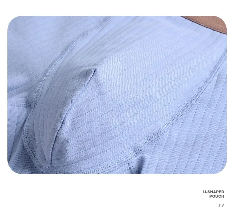 2023 Fashion Men Breathable Soft Simple Boys Underpants Underwear With Flat Bottom Boyfriend Cotton Modal Solid Striped Patchwor