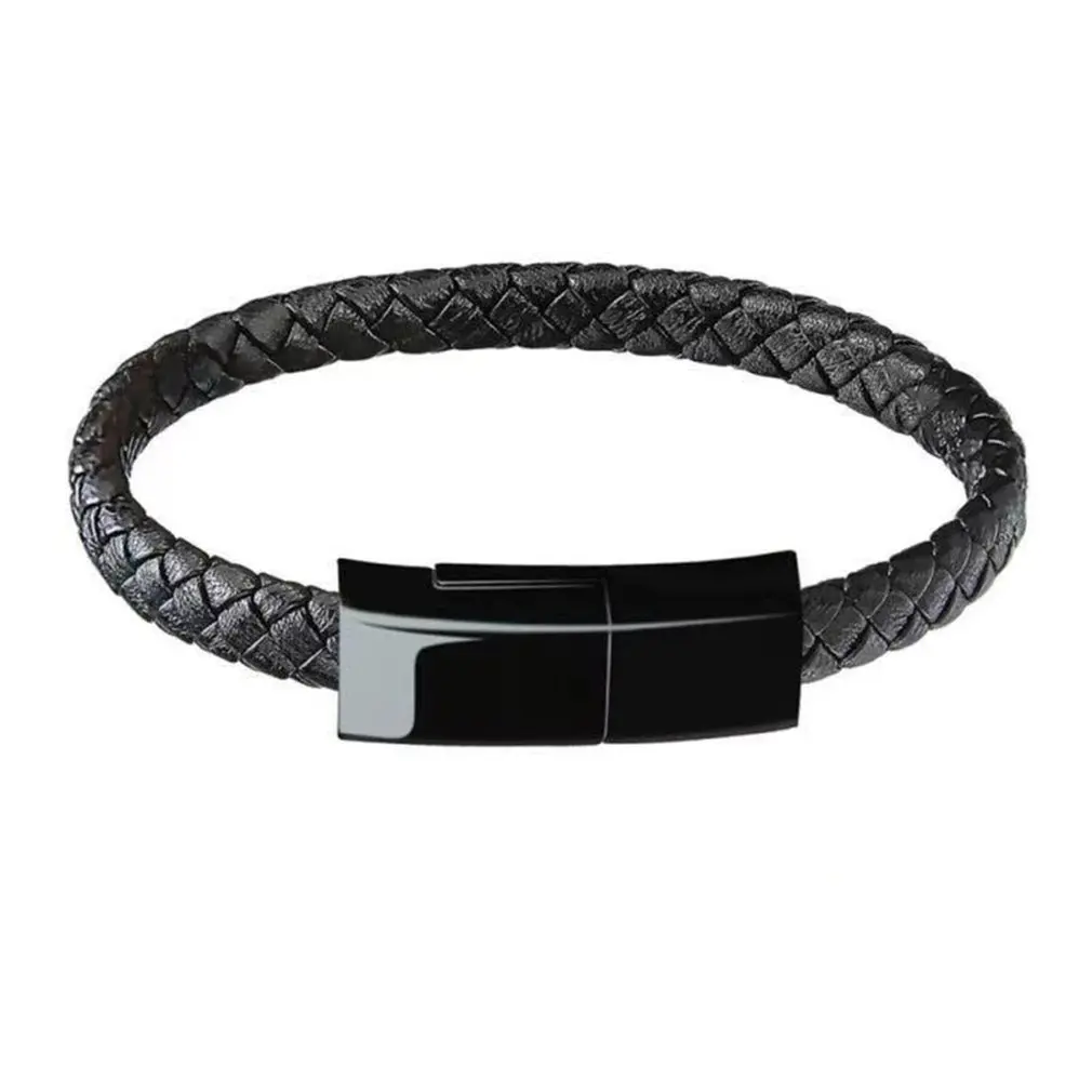 

Bracelet USB Type C Cable Wristband USB C Data Charging Cable Phone Charger Leather Sync Data Charging Bracelet