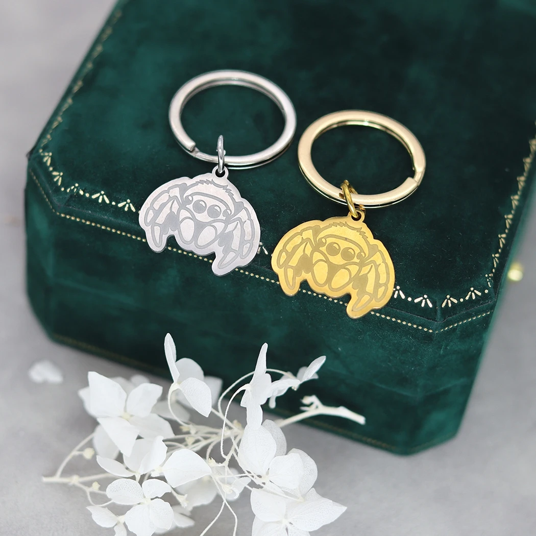 Брелок из нержавеющей стали Jumping Spider с индивидуальным именем для женщин брелок