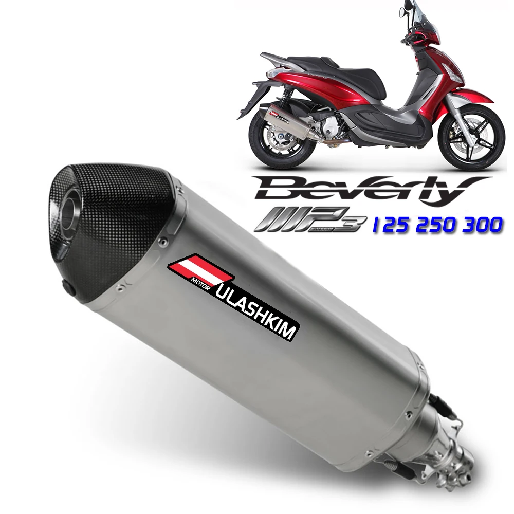 Exhuast-tubo de escape intermedio para motocicleta, silenciador para Piaggio BEVERLY 125, 300, MP3, 125, 250, 300, 125, BEVERLY 300, 125