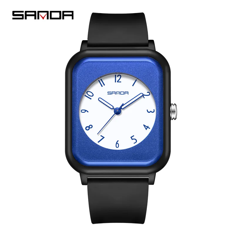

Fashion Sanda Top Brand New Clock Quartz Electronic Versatile Outdoor Waterproof Square Men's And Women's Unisex Exquisite Watch