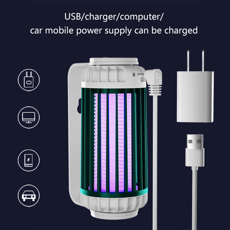 2022 Новая электрическая лампа от комаров с электрошоком USB, ловушка для мух и отпугиватель насекомых для спальни на открытом воздухе.