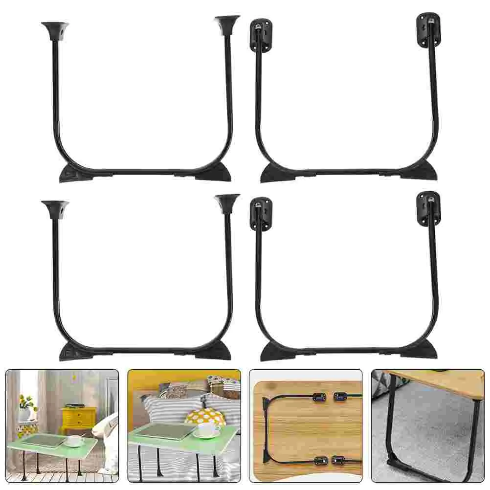 

4 Pcs Folding Stand Collapsible Laptop Foldable Legs Desk Table Small U Shape Metal Furniture Silica Gel Extender
