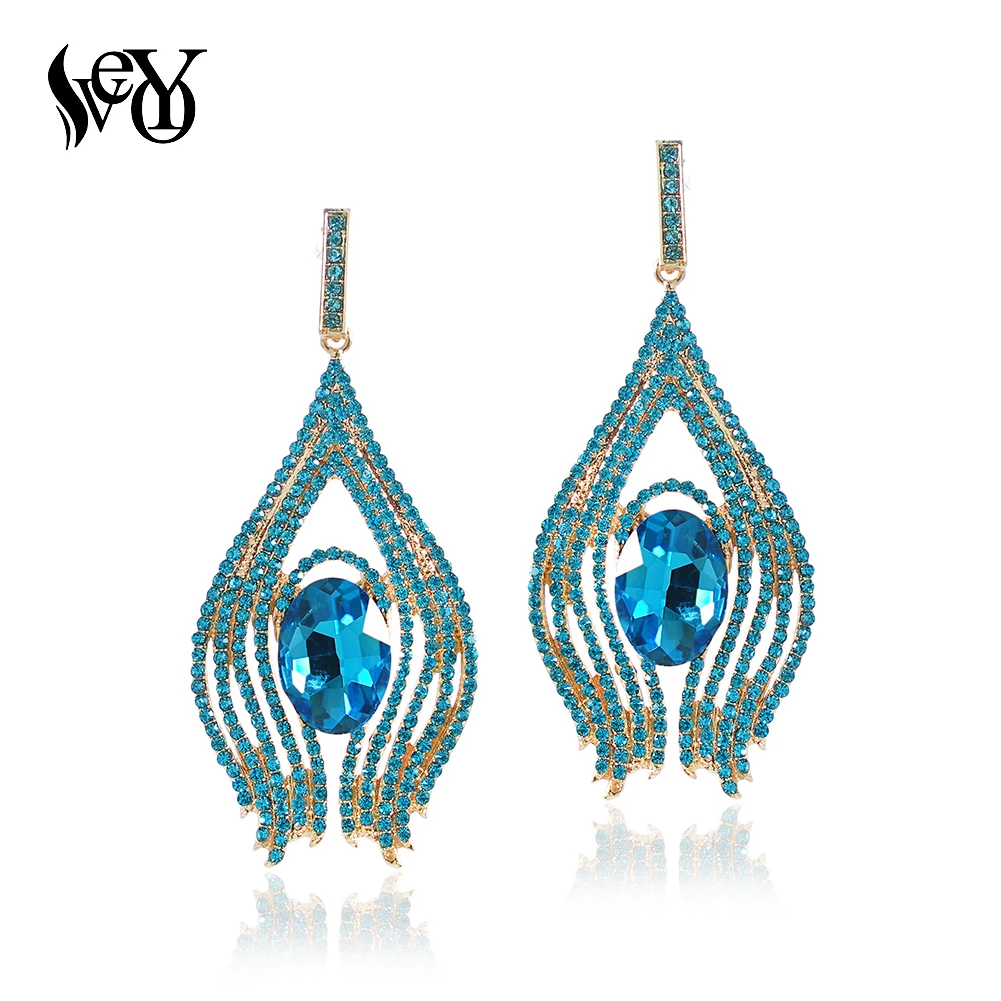 

VEYO Hyperbole Rhinestone Drop Earrings Elegant Vintage Hollow Party Earrings For Women Fashion Jewelry Gift New