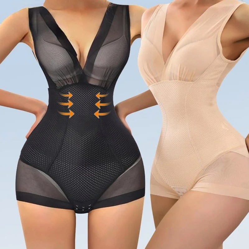 

Women Sexy Mesh Shapewear Bodysuit Push Up Bra Redress Tank Top Waist Trainer Tummy Tuck BodyShaper Transparent Lingerie