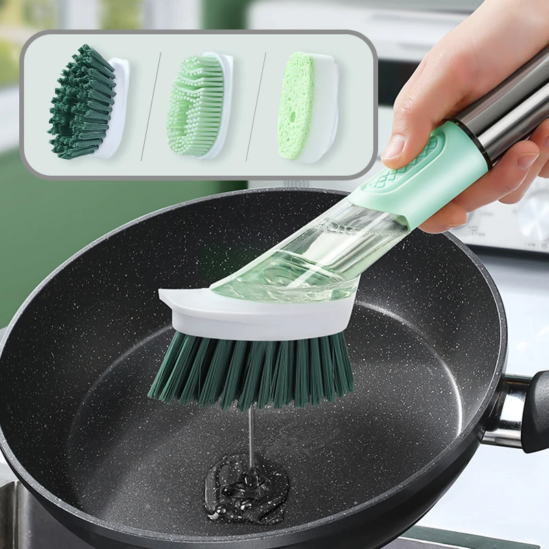 

Cleaning Tools Silicone Dish Brush for Kitchen Soap Dispenser Dishwashing Household Useful Things Home Other Accessories Gadgets
