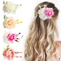 floral bridal hair combs wedding flower hair clips women hairpins headdress elegant girls hair claws clamps hair accessories