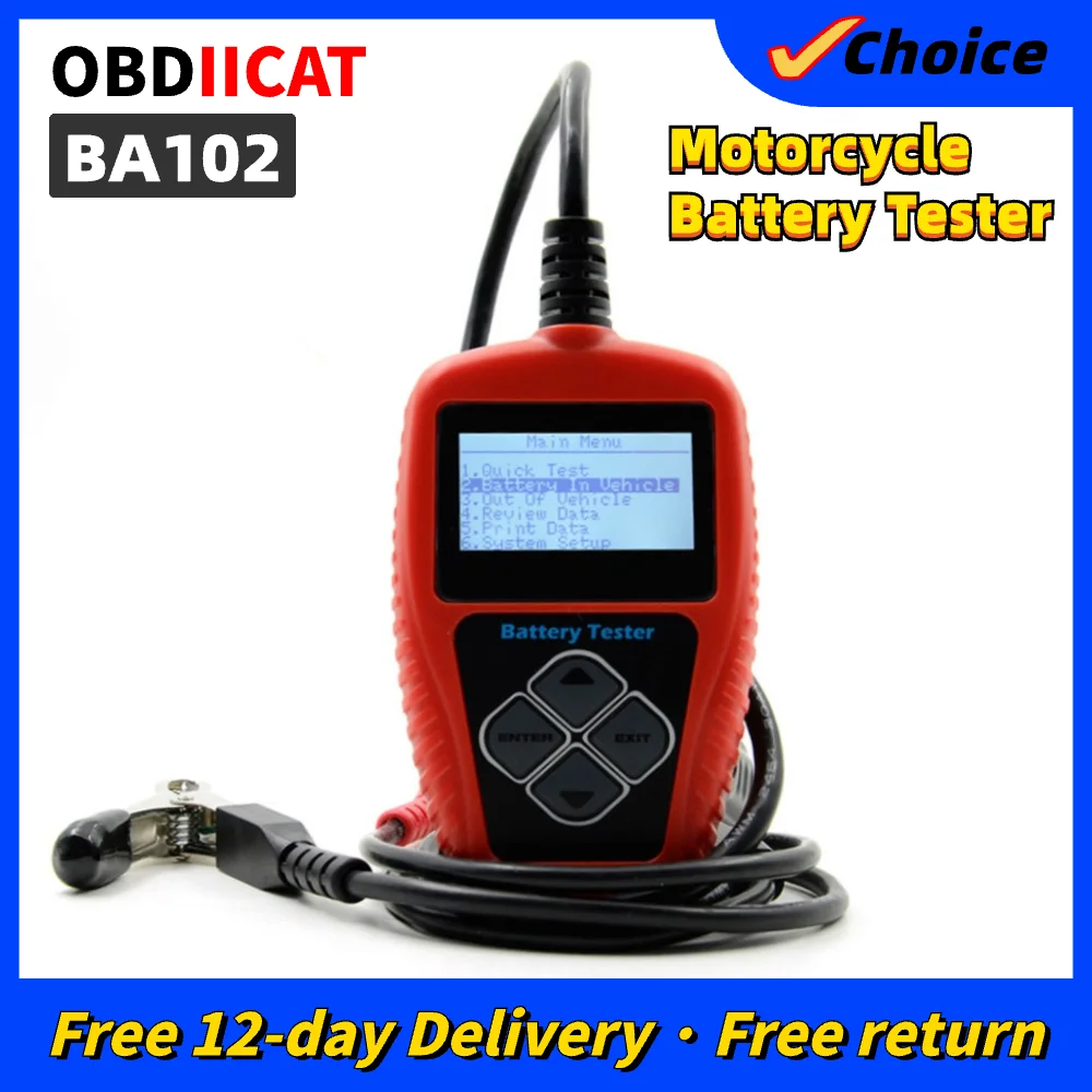 

OBDIICAT QUICKLYNKS BA102 12V анализатор батареи тестер сразу обнаруживает плохой автомобиль батарея ba102 мотоцикл батарея тестер