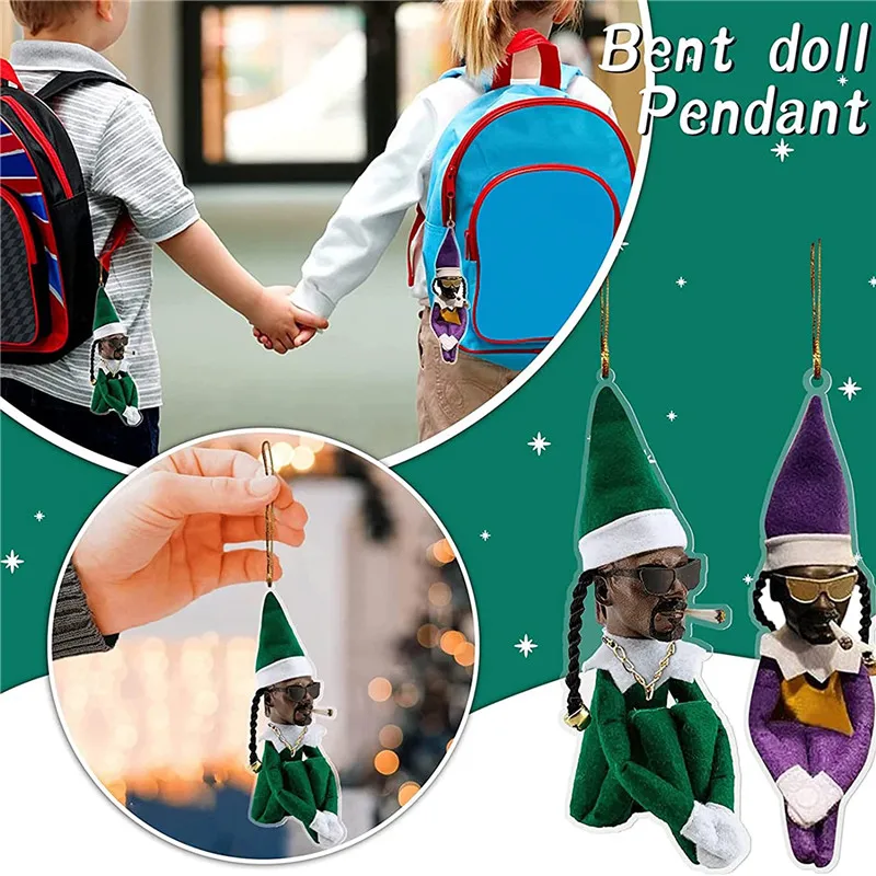 

Snoop on A Stoop 2022 Christmas 90 S Hip Hop Elf Toy Artists Bent Festival Acrylic Pendant Elf Doll Collectible Figure Gifts