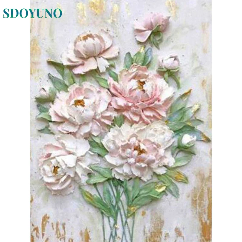Картина по номерам SDOYUNO абстрактная Красивая Цветочная ручная роспись цифровая