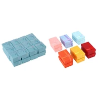24 pcs ring earring jewelry display gift box bowknot square case sky blue 12pcs paper jewelry gifts boxes mix color