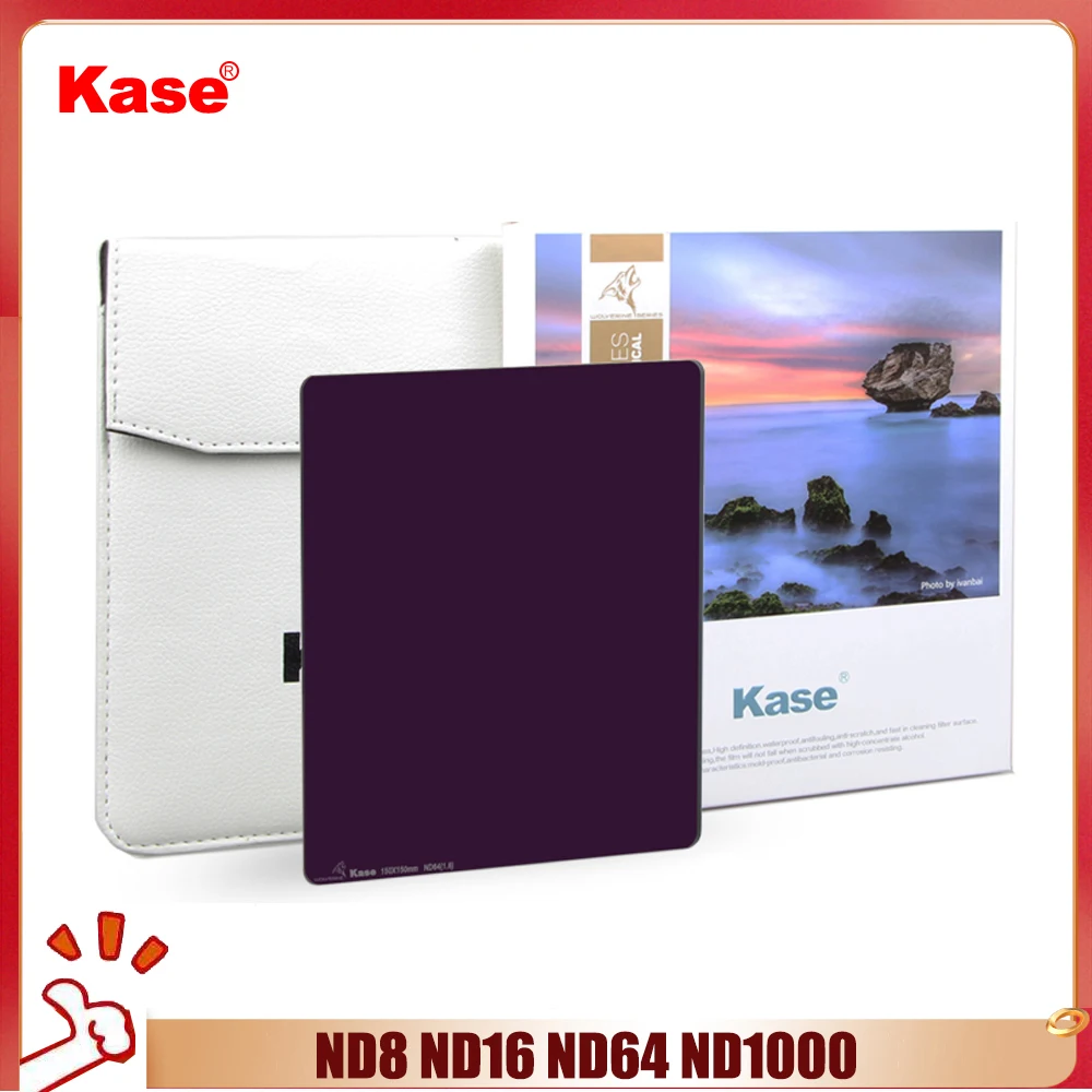 

Kase ND8 ND16 ND64 ND1000 Wolverine Drop Resistant Square Filters K150 Neutral Density Filter