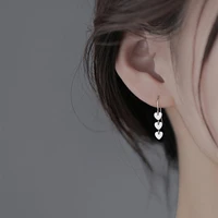 2022 new fashion love shaped tassel trend simple silver color personality long ear hanging party jewelry exquisite gifts