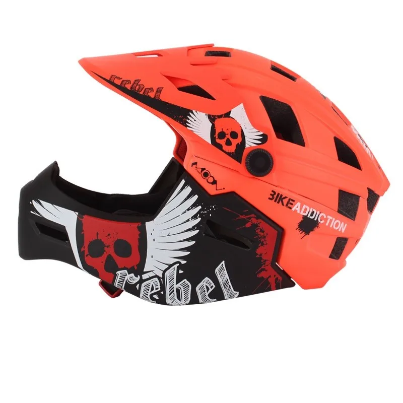 

Freeshipping Cycling Full Covered Helmet Children Balance Bike Motocross Downhill BMX 2 In 1 Full Face Helmet